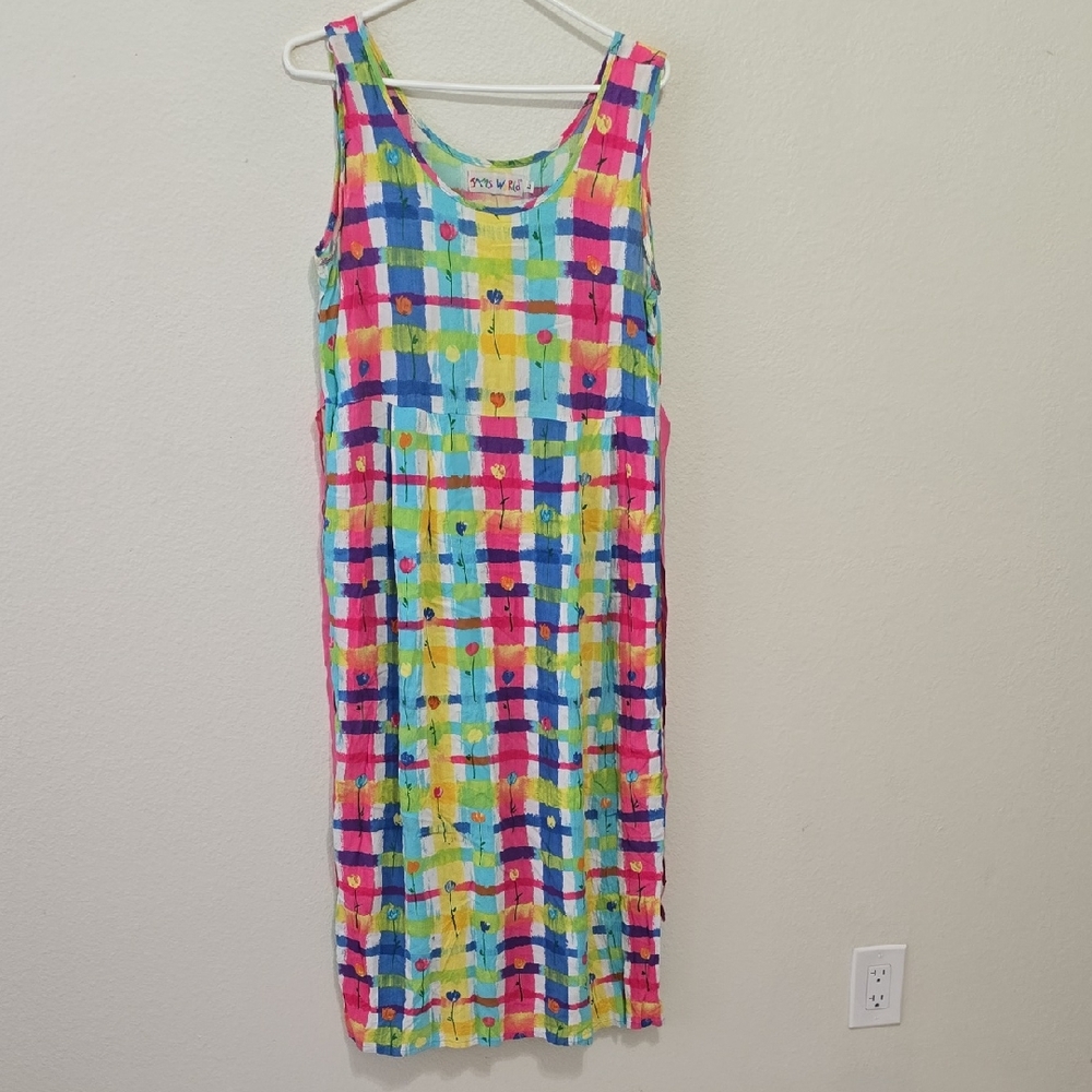 Jams World Multicolor Vintage‎ Plaid Dress L